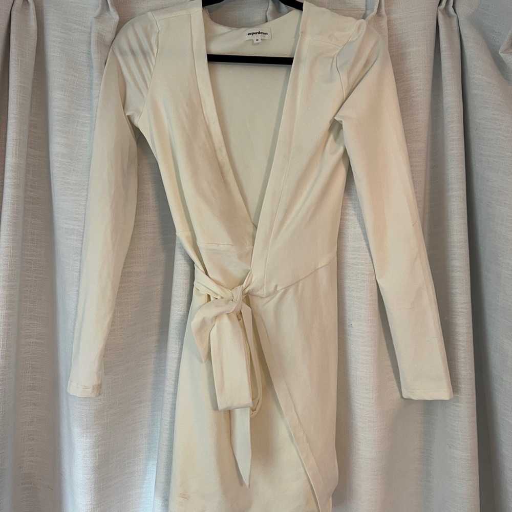 White wrap dress